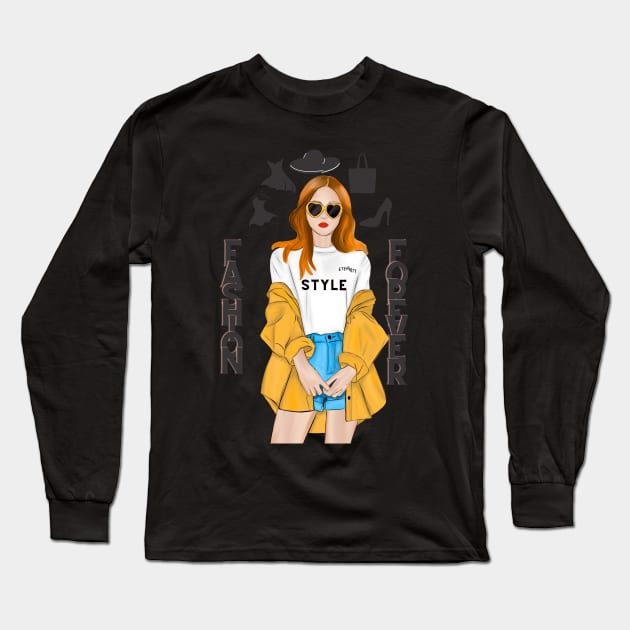 fashion Long Sleeve T-Shirt by AMINOS ART